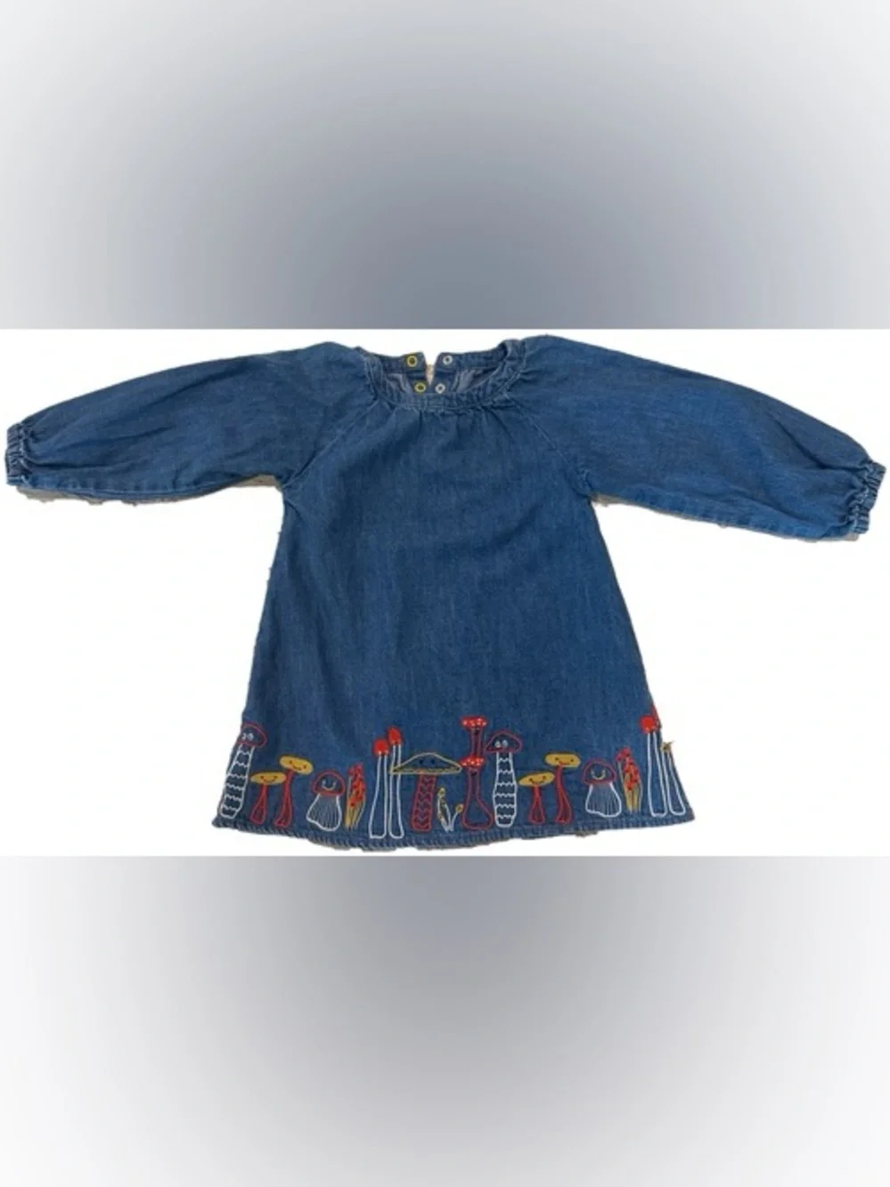 Stella McCartney Kids Mushroom Embroidered Denim Dress - 18M (NWOT)